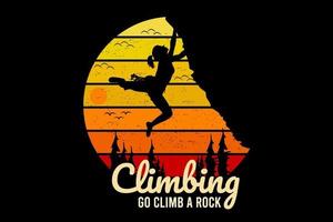 climbing go a climb rock color yellow and orange vector