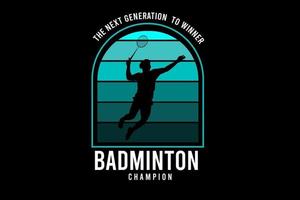 bádminton color verde y blanco vector