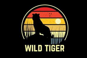 wild tiger color yellow and orange vector