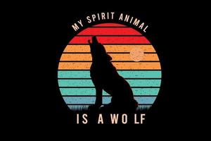 my spirit animal is a wolf color orange,yellow and green