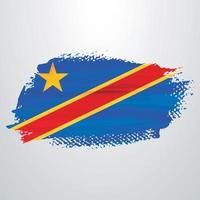 Republic Democratic of Congo flag brush vector