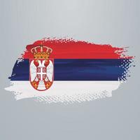 Serbia flag brush vector