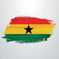 Ghana flag brush vector