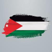 cepillo de bandera de Jordania vector