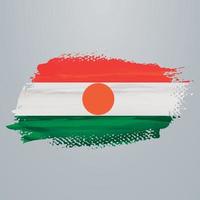 Niger flag brush vector