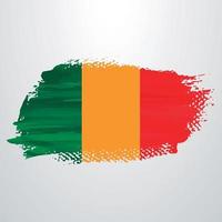 Mali flag brush vector