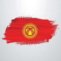 cepillo de bandera de kirguistán vector