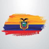 Ecuador flag brush vector