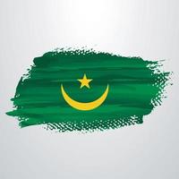 Mauritania flag brush vector