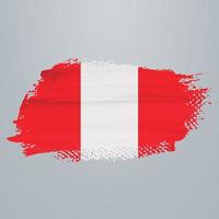 Peru flag brush vector