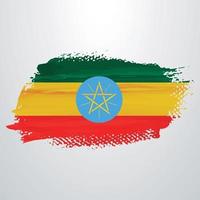 Ethiopia flag brush vector