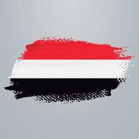 Yemen flag brush vector