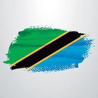 Tanzania flag brush vector