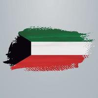 Kuwait flag brush vector