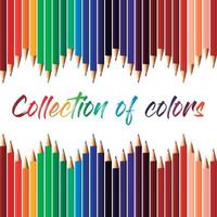 Set collection pencil color vector