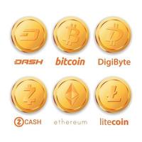 colección de criptomonedas digitales bitcoin vector