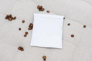 Front view of blank snack paper bag package photo