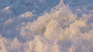 Detail of the whitewash as waves break in the surf. video