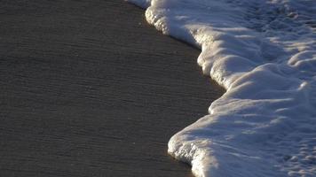 Detail of the whitewash as waves break in the surf. video