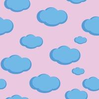 Seamless pattern baby  background  with clouds vector