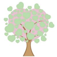 árbol de amor con hojas de corazón vector