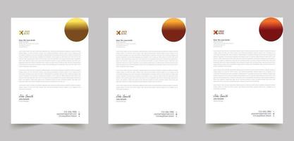 Corporate modern golden letterhead template vector