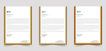 Corporate modern golden letterhead template vector