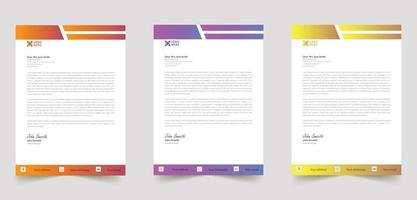 abstract colorful business professional letterhead templates vector