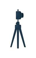 Camera on tripod flat color vector object