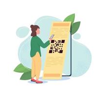 QR code scanning flat concept vector illustration