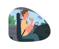 Distracted driving 2D vector web banner