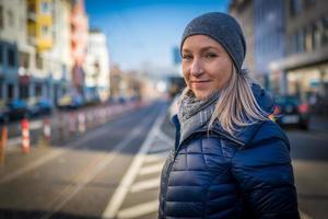 A young blonde girl in Frankfurt Bockenheim photo