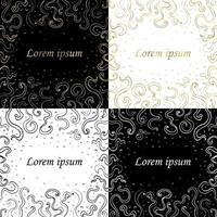 Vector elegant set with abstract card template in modern style. Graphic invitation