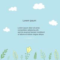 Vector colorful floral template. Hand draw frame. Doodles. Can be used for invitation, greeting card, poster, banner