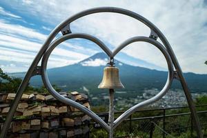 Mount Fuji with hear shaped bell photo