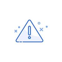 símbolo de icono de contorno de triángulo de advertencia de error vector