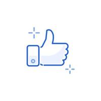 thumb up like outline icon vector
