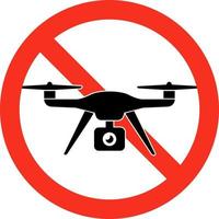 No hay zona de drones señal de prohibición de vuelo uav vector