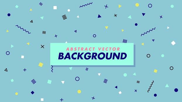 presentation template with simple geometric shapes on blue background vector