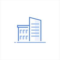 city office building outline icon vector