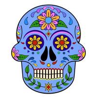 adornos de calavera tradicionales del día mexicano de los muertos vector