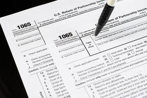 Form 1065 U.S. Return of Partnership Income. United States Tax forms. American blank tax forms. Tax time.