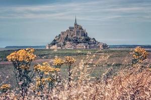 Mont Saint Michel village, a UNESCO world heritage site in Normandy, France photo
