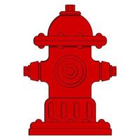 Fire hydrant icon. Red fire hydrant in flat style. Red, minimalist icon isolated on white background. Vector