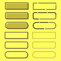 Collection empty web buttons. Yellow buttons for internet, web apps, sites and other. Set of internet templates in yellow color, isolated on yellow background vector