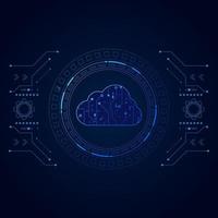 Modern cloud technology futuristic, online storage, work from home vector