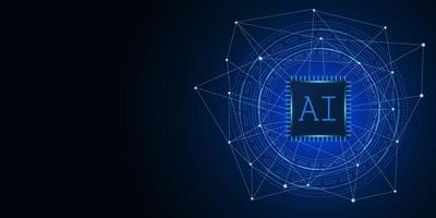 Artificial Intelligence ,AI chipset on circuit board, futuristic Technology Concept vector