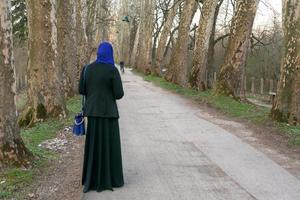 Muslim woman enjoying outdoor