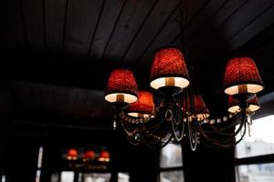 chandeliers in the interior restaurant photo