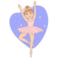 Beautiful  lovely little ballerina girl vector